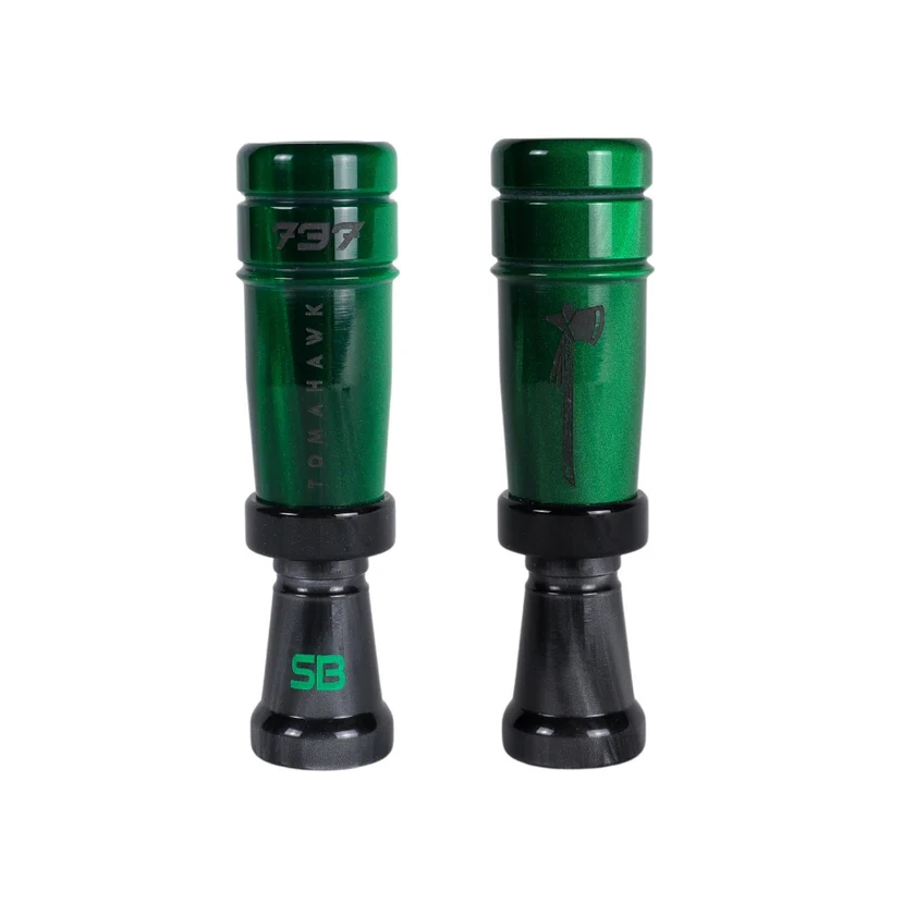 737 Duck Calls, Tomahawk SB, Green/ Black Pearl